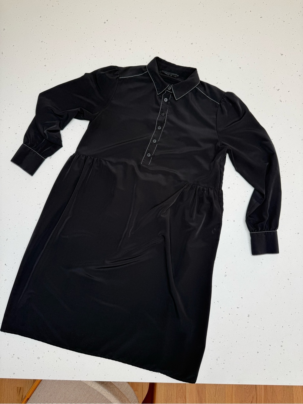 HATCH Black Button Front Maternity Dress